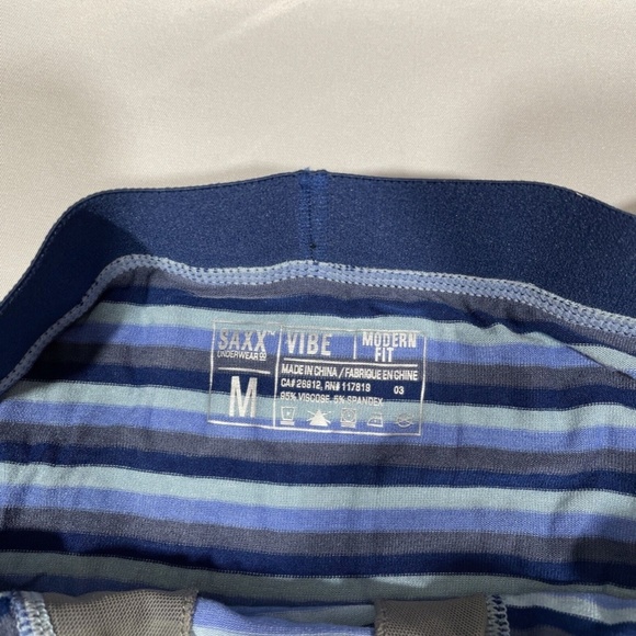 NIB SAXX [ Small XL ] Vibe Modern Fit Stretch Boxer Briefs Blue Stripe‎ - Picture 8 of 16